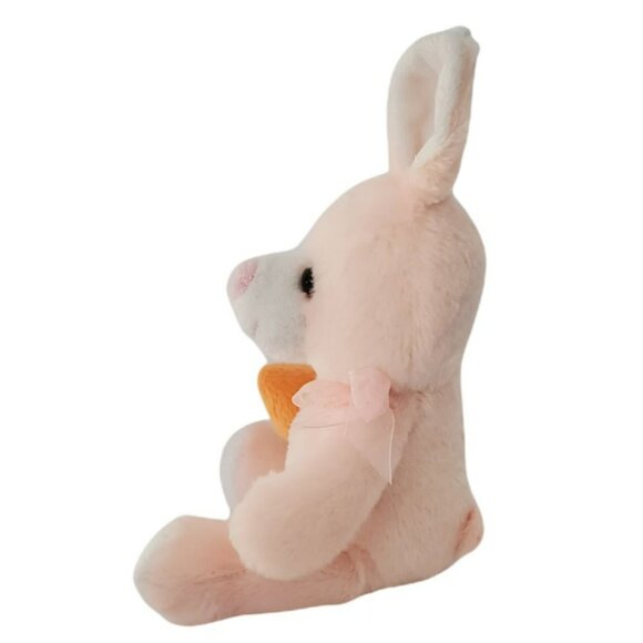 Easter Bunny Rabbit Plush Carrot Soft Stuffed Animal Toy Gift Basket Baby Pink - Picture 6 of 8